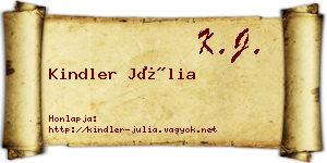 Kindler Júlia névjegykártya
