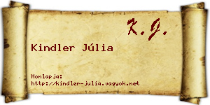 Kindler Júlia névjegykártya